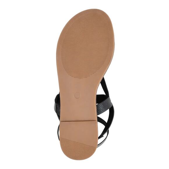 Journee Collection Women's Tangie Ankle Strap Flat Sandals Black Size 8 M - Picture 4 of 4